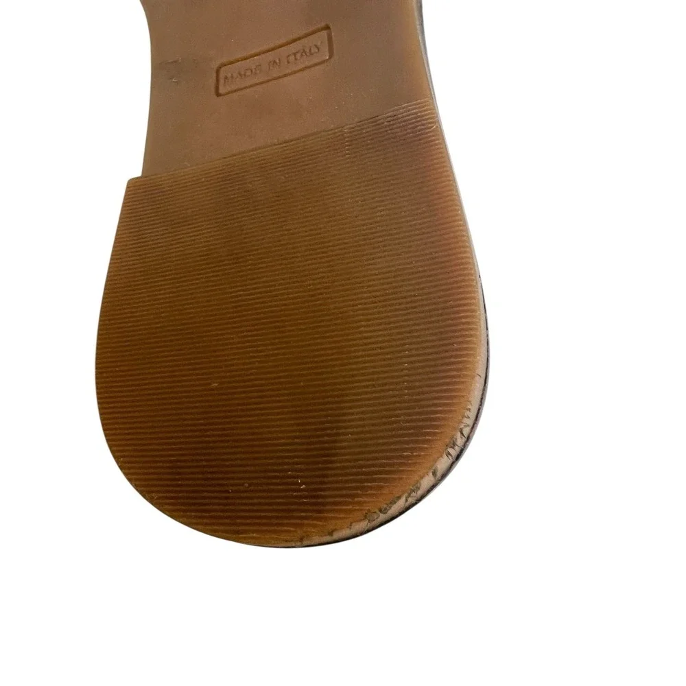 Mila Paoli Ivory Suede Leather Slides Sandals Made‎ in Italy Womens 9
